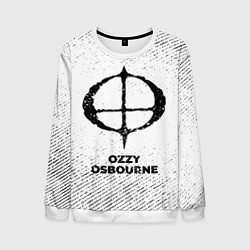 Свитшот мужской Ozzy Osbourne с потертостями на светлом фоне, цвет: 3D-белый