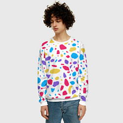 Свитшот мужской Узор из осколков, цвет: 3D-белый — фото 2