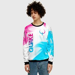 Свитшот мужской Quake neon gradient style: надпись, символ, цвет: 3D-черный — фото 2