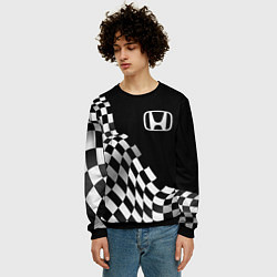 Свитшот мужской Honda racing flag, цвет: 3D-черный — фото 2