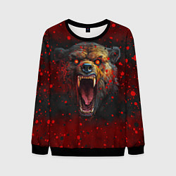Свитшот мужской Злой медведь, цвет: 3D-черный