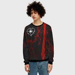 Свитшот мужской Гранж, разводы и паук, цвет: 3D-черный — фото 2