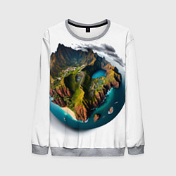 Свитшот мужской Планета с одним островом, цвет: 3D-меланж