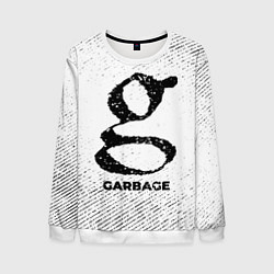 Мужской свитшот Garbage с потертостями на светлом фоне