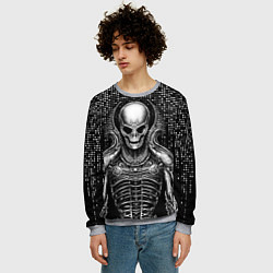 Свитшот мужской Скелет пришельца, цвет: 3D-меланж — фото 2