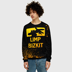 Свитшот мужской Limp Bizkit - gold gradient, цвет: 3D-черный — фото 2