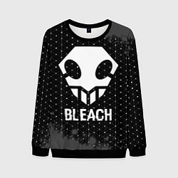 Свитшот мужской Bleach glitch на темном фоне, цвет: 3D-черный