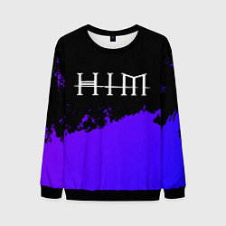 Свитшот мужской HIM purple grunge, цвет: 3D-черный