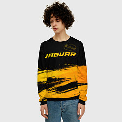 Свитшот мужской Jaguar - gold gradient: символ сверху, цвет: 3D-черный — фото 2