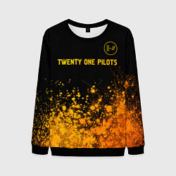 Свитшот мужской Twenty One Pilots - gold gradient: символ сверху, цвет: 3D-черный