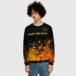 Свитшот мужской Twenty One Pilots - gold gradient: символ сверху, цвет: 3D-черный — фото 2