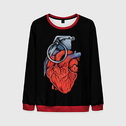 Свитшот мужской Сердце гараната, цвет: 3D-красный