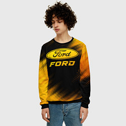 Свитшот мужской Ford - gold gradient, цвет: 3D-черный — фото 2