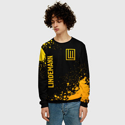 Свитшот мужской Lindemann - gold gradient: надпись, символ, цвет: 3D-черный — фото 2