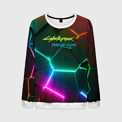 Мужской свитшот Cyberpunk 2077 phantom liberty logo neon