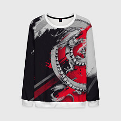 Свитшот мужской Dragon - Japan style, цвет: 3D-белый
