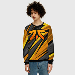 Свитшот мужской Fnatic - киберспорт желтый, цвет: 3D-черный — фото 2