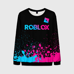 Мужской свитшот Roblox - neon gradient: символ сверху
