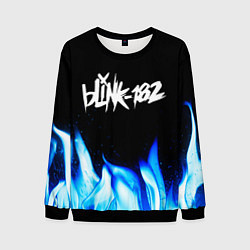 Свитшот мужской Blink 182 blue fire, цвет: 3D-черный