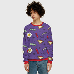 Свитшот мужской Eggs breakfast, цвет: 3D-красный — фото 2