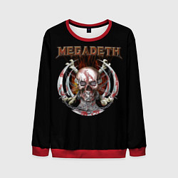 Свитшот мужской Megadeth - боевой череп, цвет: 3D-красный