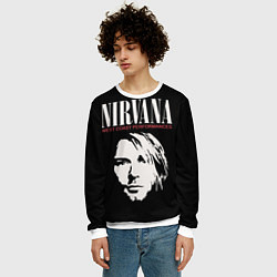 Свитшот мужской Nirvana - Kurt Cobain, цвет: 3D-белый — фото 2