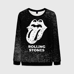 Мужской свитшот Rolling Stones с потертостями на темном фоне