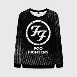 Свитшот мужской Foo Fighters с потертостями на темном фоне, цвет: 3D-черный