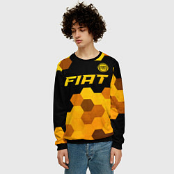 Свитшот мужской Fiat - gold gradient: символ сверху, цвет: 3D-черный — фото 2