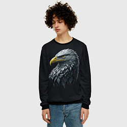 Свитшот мужской Орёл от нейросети, цвет: 3D-черный — фото 2