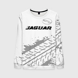 Мужской свитшот Jaguar speed на светлом фоне со следами шин: симво