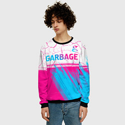 Свитшот мужской Garbage neon gradient style: символ сверху, цвет: 3D-черный — фото 2