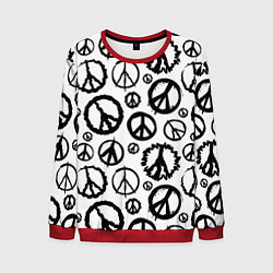 Свитшот мужской Many peace logo, цвет: 3D-красный