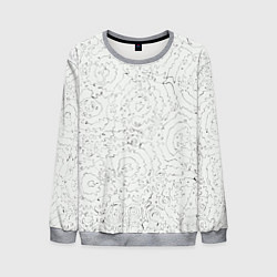 Свитшот мужской Хаотичная черно-белая рябь - узор Хуф и Ся, цвет: 3D-меланж
