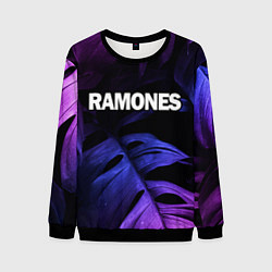 Свитшот мужской Ramones neon monstera, цвет: 3D-черный