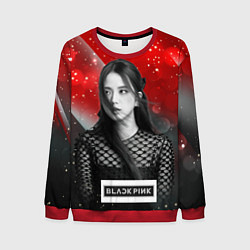 Мужской свитшот Jisoo black red background