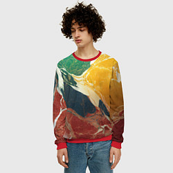 Свитшот мужской Мраморная радуга, цвет: 3D-красный — фото 2