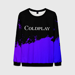 Свитшот мужской Coldplay purple grunge, цвет: 3D-черный