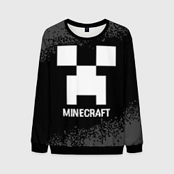 Свитшот мужской Minecraft glitch на темном фоне, цвет: 3D-черный