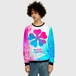 Свитшот мужской Black Clover neon gradient style, цвет: 3D-черный — фото 2