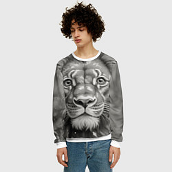 Свитшот мужской Лев вечерний, цвет: 3D-белый — фото 2