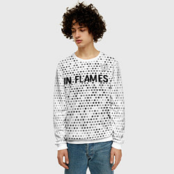 Свитшот мужской In Flames glitch на светлом фоне: символ сверху, цвет: 3D-белый — фото 2