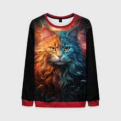 Свитшот мужской Сердитый котик, цвет: 3D-красный