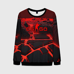 Свитшот мужской CS GO red neon texture, цвет: 3D-черный