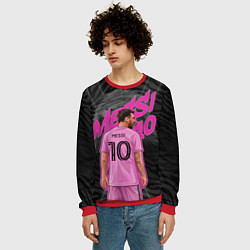 Свитшот мужской Лионель Месси Интер Майами, цвет: 3D-красный — фото 2