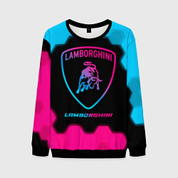 Свитшот мужской Lamborghini - neon gradient, цвет: 3D-черный