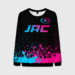 Свитшот мужской JAC - neon gradient: символ сверху, цвет: 3D-черный