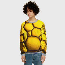 Свитшот мужской Желтые объемные плиты, цвет: 3D-меланж — фото 2