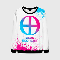 Свитшот мужской Blue Exorcist neon gradient style, цвет: 3D-черный