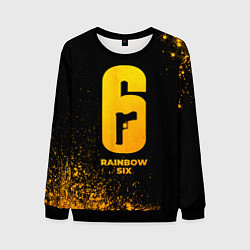 Свитшот мужской Rainbow Six - gold gradient, цвет: 3D-черный
